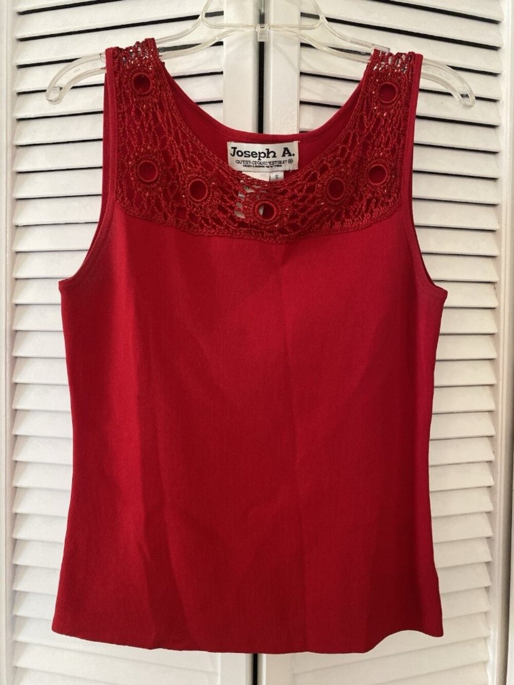 Joseph A. Qu'est-ce que c'est Silk Womens Tank Knit Red Sz S Top Blouse Career